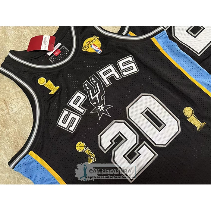 Camiseta San Antonio Spurs Manu Ginobili NO 20 Mitchell & Ness 2002-18 Negro